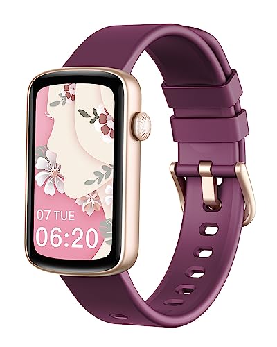 Montre Connectée Femme Petit Poignet AMOLED Bluetooth 5.4 Bracelet Connecté Podomètre, Cardio, Oxymètre, Suivi du Cycle, Sommeil, Notification, Étanche IP68, Pour Android iOS Cadeau Femme Violet