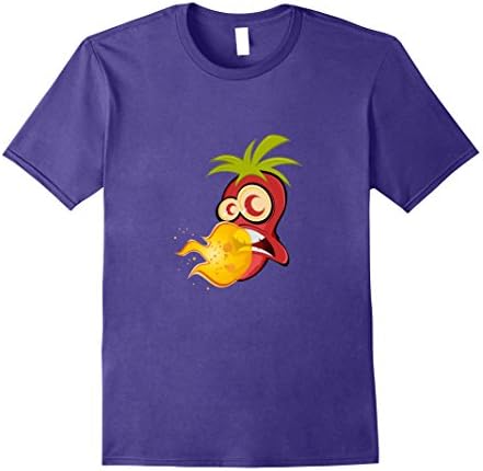 Mens Funny Chili Pepper Hot Sauce T Shirt Small Purple