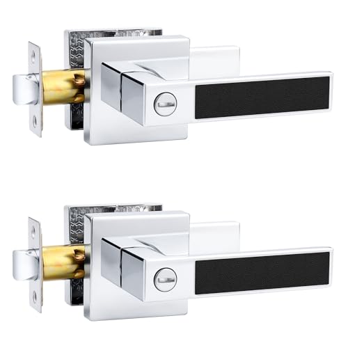 Probrico Square Interior Door Lever Lock - Polished Chrome