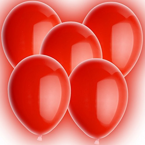 Sky Lanterns Red 5 Pack. Red LED Balloominate Balloons. Great for Parties and