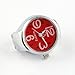 Youyoupifa Arabic Numbers Quartz Alloy Finger Ring Watch (Red)