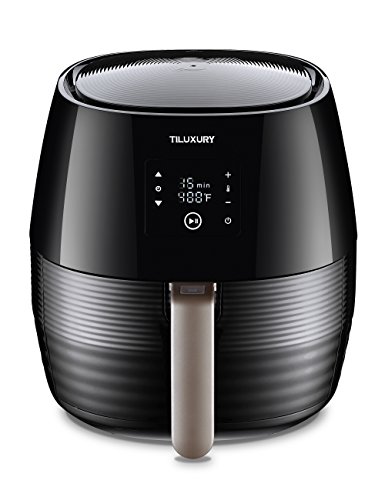 Click Here to See More Images Air Fryer with Digital LED Touch Screen Technology, Timer and Temperature Control,Tiluxury Black,Rapid Air Technology, Oil Free Enviromantal and Healthy