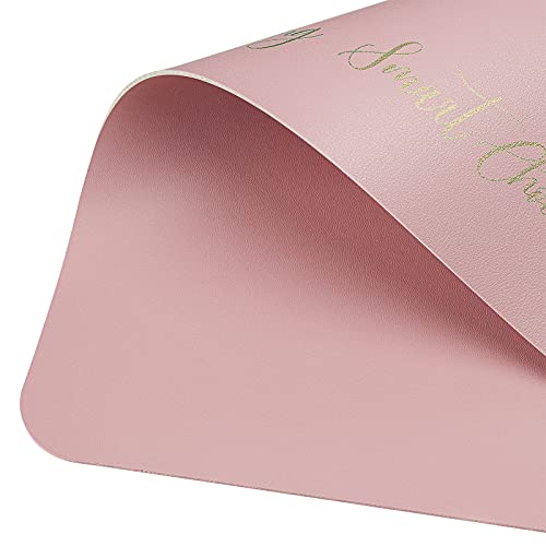 ALLONWAY Platzset, PU Leder Tischset, Tischsets Abwaschbar, wasserdichte Und Abwischbar Platzset, Platzdeckchen rutschfeste für Küche Speisetisch, Rosa, 45 cm × 32 cm (4er Set)