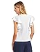 MAKEMECHIC Women's Solid Ruffle Sleeve Summer Tops and Blouses White S