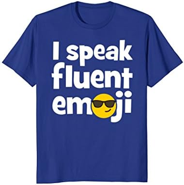 Mens Funny I Speak Fluent Emoji Smiling Face T-Shirt XL Royal Blue