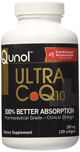 Qunol Ultra CoQ10 - 100% Soluble Coq10 100mg - 3X Better Absorption Coenzyme Q10 - 120 Softgels (4 Month Supply) Qunol Ultra CoQ10 - 100% Soluble Coq10 100mg - 3X Better Absorption Coenzyme Q10 - 120 Softgels (4 Month Supply)