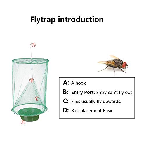 Ranch Fly Trap Effective Trap Ever Made Fishing Apparatus with Food Bait Flay Catcher(6 pack)