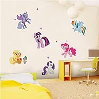 GUOXIN12 Cartoon for Little Pony Wall Sticker, DIY Removable Art Decal Girl Kids Children Room Backdrop Horse DIY Wall Decoration Poster