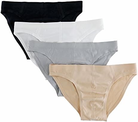 4-Pack Mens Super Soft Low-rise Seamless Invisible Bikini Briefs Multicolor XXL