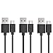 Micro USB Cable,[3ft3Packs]by Ailun,High Speed 2.0 A Male to Micro B Sync & Charging Cable,with 56k Ohm Pull-up Resistor,for Smartphone&Tablets,for Bluetooth headphones/headset [Black]