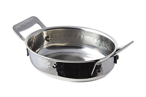 Bon Chef 60028Hf Stainless Steel Cucina Oval Casserole Dish Hammered Finish 24 Oz Capacity 6-1/2" Length X 5" Width X 2" Height