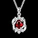 【Christmas Gift】Sterling Silver Plated Ruby Pendant Swarovski Elements Crystal Necklace for Women,18