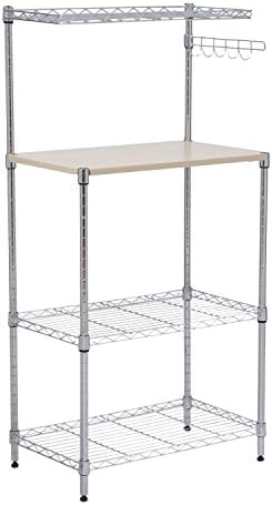 Bakers Rack Kitchen Cart Microwave Stand Cutting Board Workstation New 4-Tier 47''