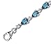 PEORA London Blue Topaz Teardrop Tennis Bracelet for Women 925 Sterling Silver, Natural Gemstone, 6.75 Carats total Pear Shape 6x4mm, 7 1/4 inch length, December Birthstone Bracelet, Blue Bracelet