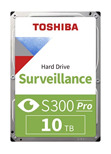 Toshiba S300 PRO 10TB Surveillance 3.5” Internal Hard Drive – CMR SATA 6 Gb/s 7200 RPM 512MB Cache - HDWTA1AUZSVAR