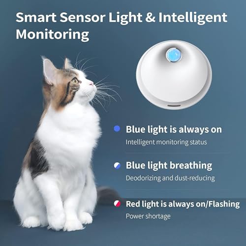 LBOYLOVE Cat Litter Box Deodorizer - 5000mAh Rechargeable, Dust-Free Air Purifier for Cats and Dogs, Odor Elimination for Pet Manure Box