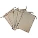 RakrisaSupplies 3x4 Inches Heavy Duty Thick Canvas Cotton Reusable Muslin Bags w/Double Drawstrings | Pack of 25 Pcs | Travel Organizing Storage Parts Bags (25, 3 x 4)