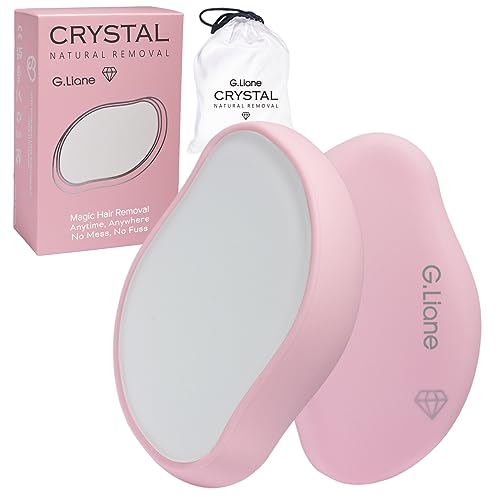 G.Liane Crystal Hair Eraser,Physical Glass Hair Removal,Reusable Nano Hair Remover Stone,Epilator for Women and Men,Soft Silky Skin (Pink)