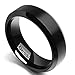 King Will Mens 7MM Black Titanium Ring Brushed Matte Finish Comfort Fit Wedding Band