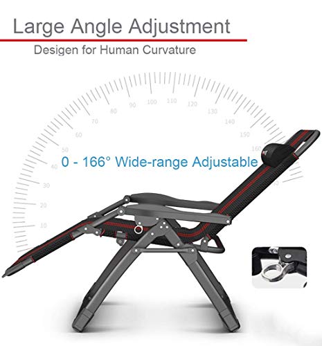CCLLA Home Freizeitstuhl Klappbare Rasen Lounge Stühle Garten Liegen Camping Klappbare Zero Gravity Lounger Liegestuhl… – Bild 5
