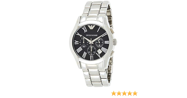 Emporio Armani Men's AR0673 Stainless Steel Chronograph Black Dial Watch :  Armani: Amazon.ca: Clothing, Shoes \u0026 Accessories