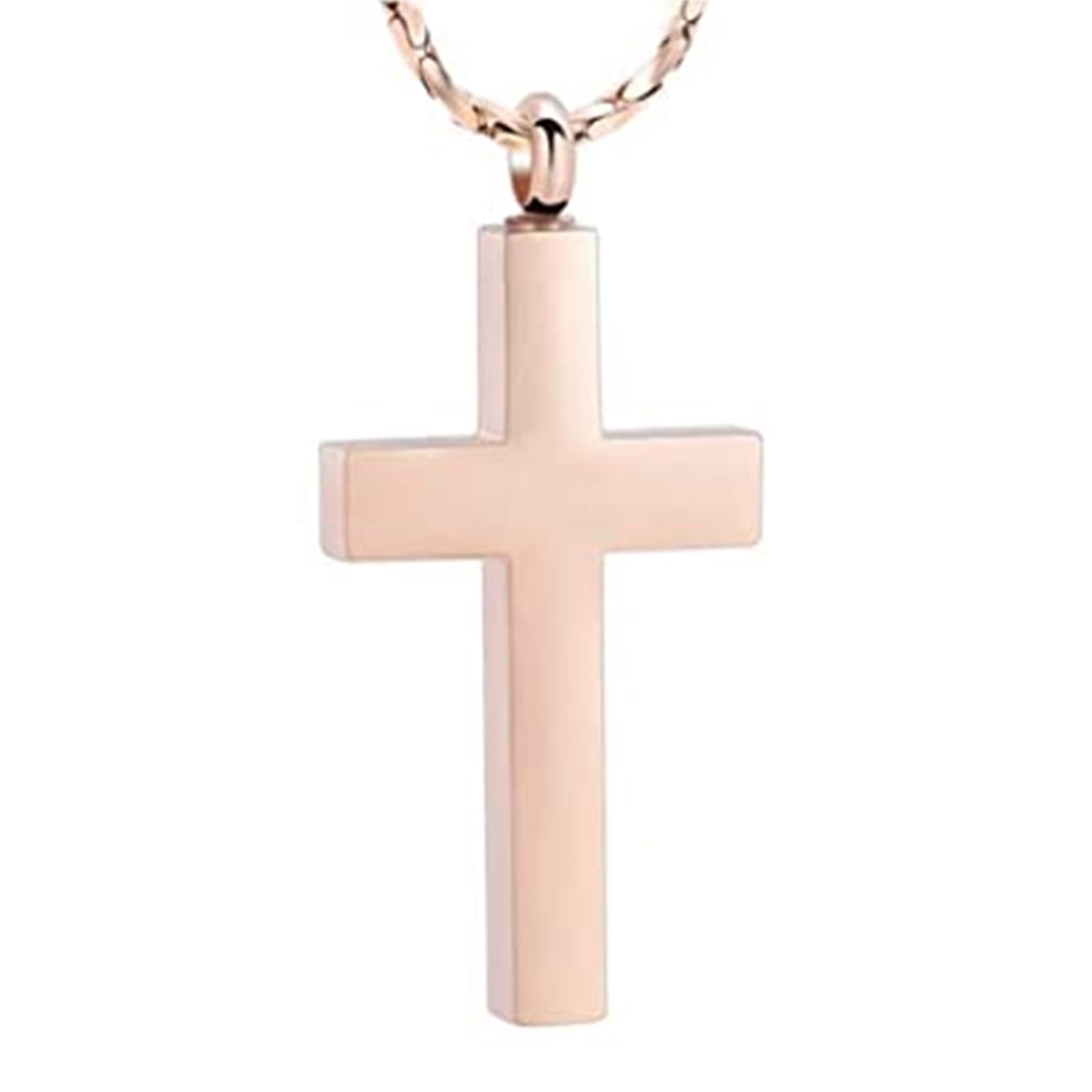 Crystal Cross Necklace for Ashes - Stainless Steel Keepsake Cremation Jewelry - Religious Cross Memorial Urn Necklace for Pet Human Ashes Pendant