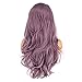 Leeven 24 Inch Purple Glueless Lace Front Wigs Free Part Natural Long Wavy Synthetic Lace Wig Heat Resistant Replacement Fashion Wigs for Women