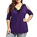 GONKOMA Women Plus Size Short Sleeve T-Shirt Casual V-Neck Blouse Tops Loose Tunic Shirt Tees