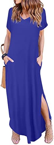 sachin and babi light blue dress Solid Short Sleeve V-Neck Tiered Maxi Dress – Freckled Poppy main image 0