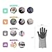 LHome Magic Silicone Dishwashing Scrubber, 2 in 1 Reusable Rubber Gloves, Heat Resistant Kitchen Tool for Household, Dish Wash (Short)
