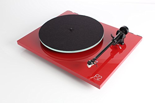 Rega Planar 2 Turntable with RB220 Tonearm and Carbon Cartridge in Red