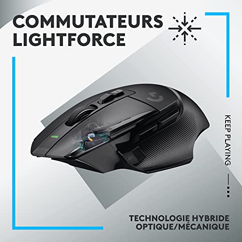 Logitech G 502 X LIGHTSPEED Wireless Gaming Mouse – Optical Mouse with Lightforce Hybrid Optical-Mechanical Buttons, 25K Hero Gaming Sensor, Compatible with PC – MacOS/Windows – Black