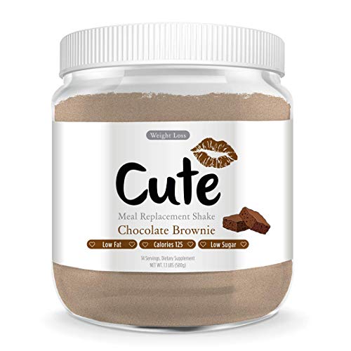 Cute Nutrition Chocolate Brownie Meal Replacement Shakes for Weight Loss Control & Energy for Women High Protein Low Calorie Low Sugar 500g tub