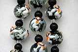 Halloween Theme Glow In Dark Cute Ghost Lampwork Glass Beads (Pack of 12 beads)