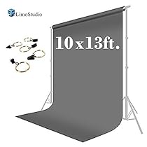 LimoStudio 10 x 13 ft. Photo Studio Muslin Backdrop Background Gray Photography Backdrop with Backdrop Holder