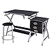 Tangkula Drafting Table Art & Craft Drawing Desk Art Hobby Folding Adjustable w/Stool (Black)