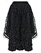 Burvogue Women's Gothic Steampunk Costume Vintage Multi Layered Chiffon Skirt  Black XX-Large/XXXX-Large