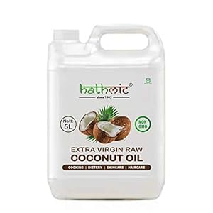 Hathmic Raw Extra Virgin Cold Pressed Coconut Oil, 5L HDPE