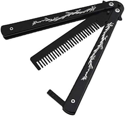 XBC Tech Dragon Totem Stainless Steel Practice Butterfly Knife Trainer and Comb Knife Trainer
