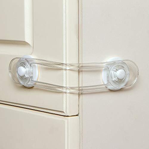 Child Safety Lock Child Safety Cabinet Locks Baby Proofing Tools Not Required Uses 3M Adhesive with Drawers, Appliances, Toilet Seat, Fridge and Oven and Latch System Baby Safety Locks 6 Pack