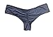 CROSS1946 Sexy Women's Bikini Thong Bottom Brazilian V Cheeky Ruched Semi Swimsuit XL Black