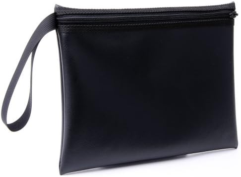 MDM Security Bank Deposit / Utility Zipper, Coin Bag, 14 X 10 Inches, Side Zip Line (Black)