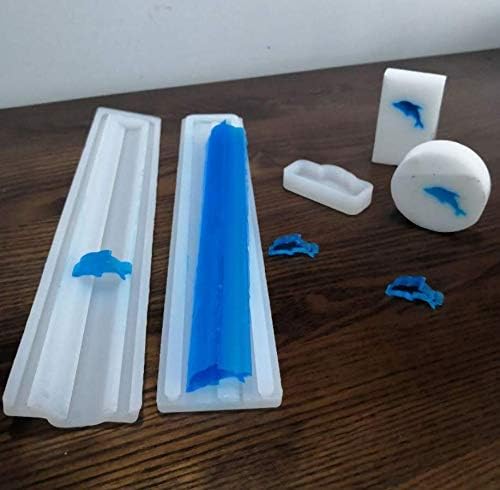 Justfund Dolphin Shape Tube Column Silicone Soap/Candle/Cake/Candy Mold Embed Soap Making Supplies Tool Dia. 1inch