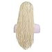 Rongduoyi Micro Braided Lace Front Wig Long Blonde Braided Synthetic Heat Resistant Fiber Wigs with Baby Hair For Women(24 Inch)