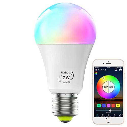 MagicLight Smart Light Bulb (No Hub Required), E27 A19 7W (60w Equivalent) Multicolor 2700k-6500k Dimmable WiFi LED Bulb, Compatible with Alexa Google Home Siri IFTTT