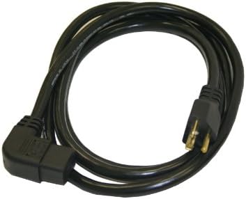 Interpower 86226030 North American NEMA 5-20, Cord Set, NEMA 5-20 Plug Type, Angled IEC 60320 C19 Connector Type, Black Plug Color, Black Cable Color, Amperage, 125VAC Voltage, 2.5m Length