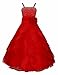 FEESHOW Kids Big Girls Rhinestone Ruffle Flower Dress Bridesmaid Party Wedding Gown Red 10