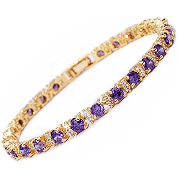 Bracelet Tennis CZ Multicolore Plaqué Or 18K - 18cm Élégant