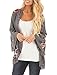 Yonala Womens Fashion Floral Open Front Blouse Loose Tops Kimono Floral Print Cardigan,Grey,X-Large