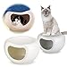 NAMBM Multi-Function Pet Cat Bed Kitty Warm House Cool Stool Chair Sturdy Durable Furniture Kitten House Beds Large Space Waterproof Pet House, Whitethumb 1